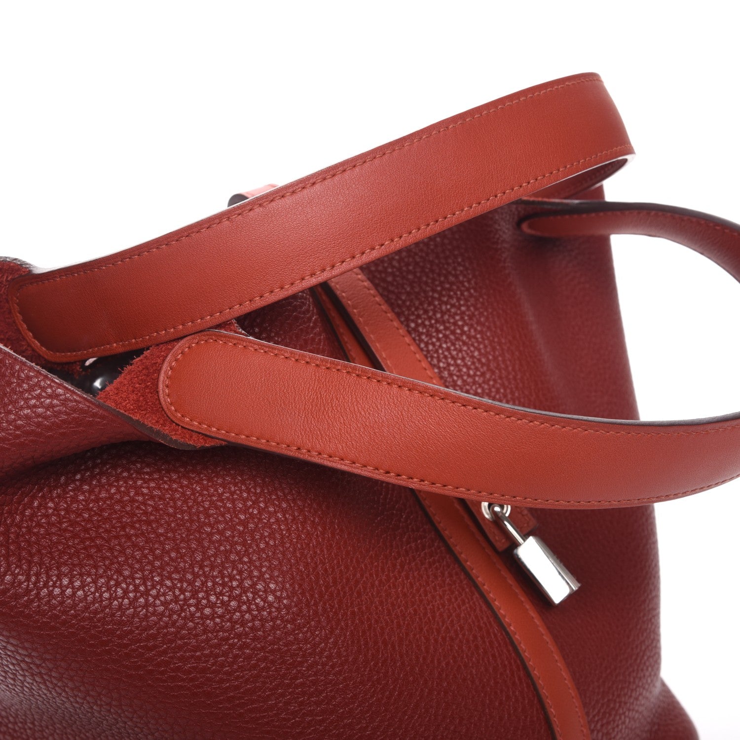Hermes Taurillon Clemence Swift Picotin Lock 22 MM Rouge H Brique 10 of 14