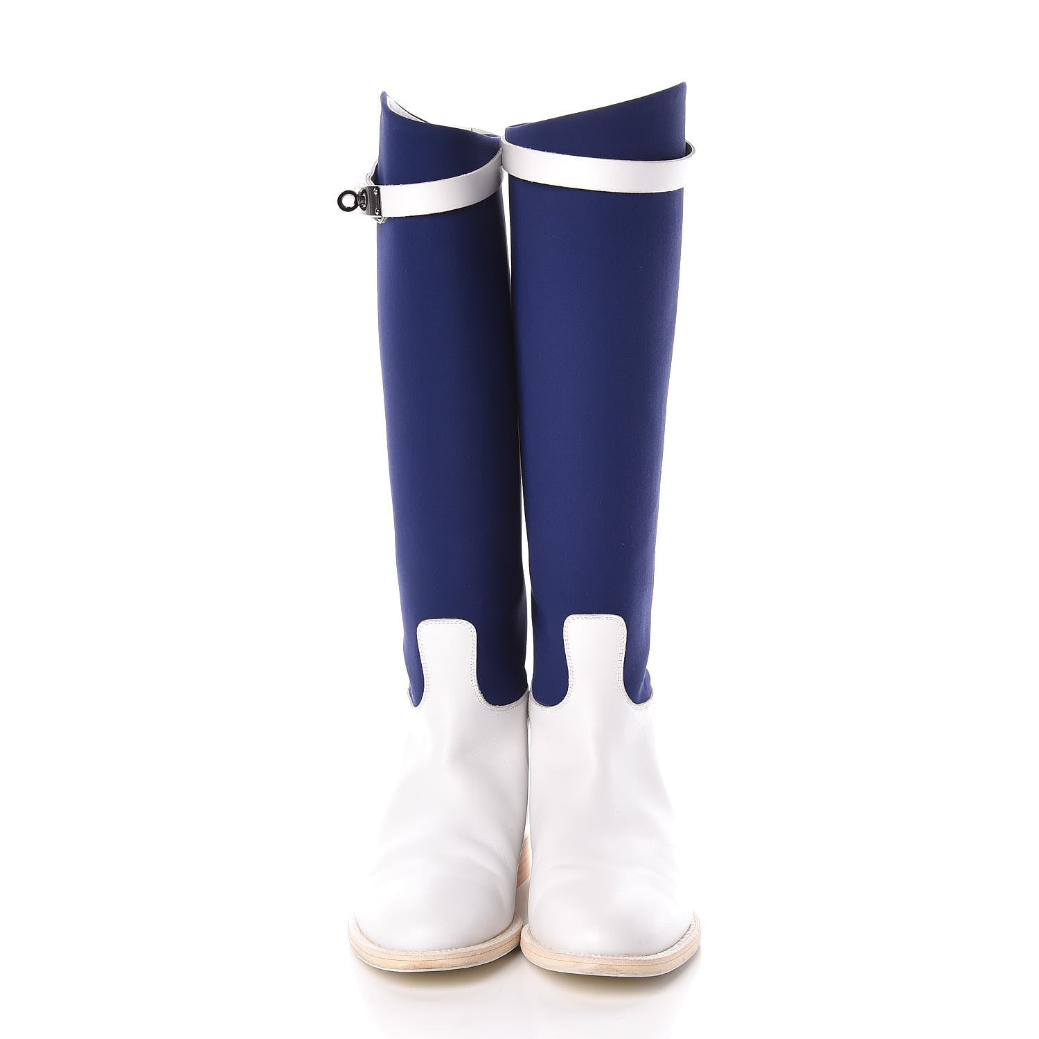 Hermes Toile Calfskin Kelly Jumping Boots 37 2 of 9