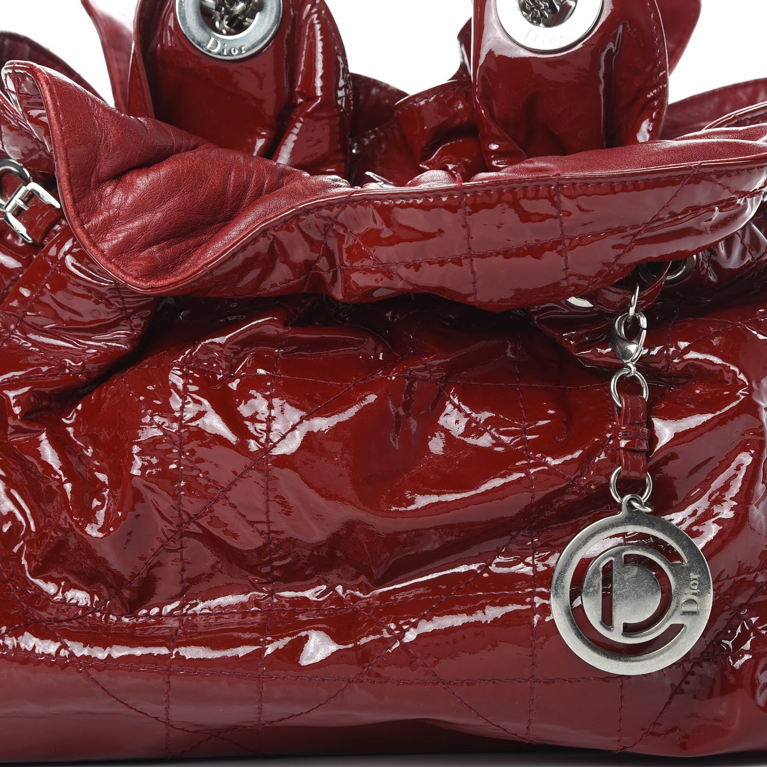 Christian Dior Patent Cannage Medium Le Trente Tote Red 8 of 18