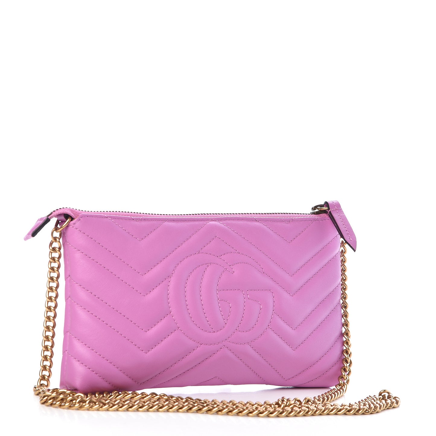 Calfskin Matelasse Mini GG Marmont Chain Bag Candy Mousse