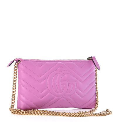 Gucci Calfskin Matelasse Mini GG Marmont Chain Bag Candy Mousse 3 of 12
