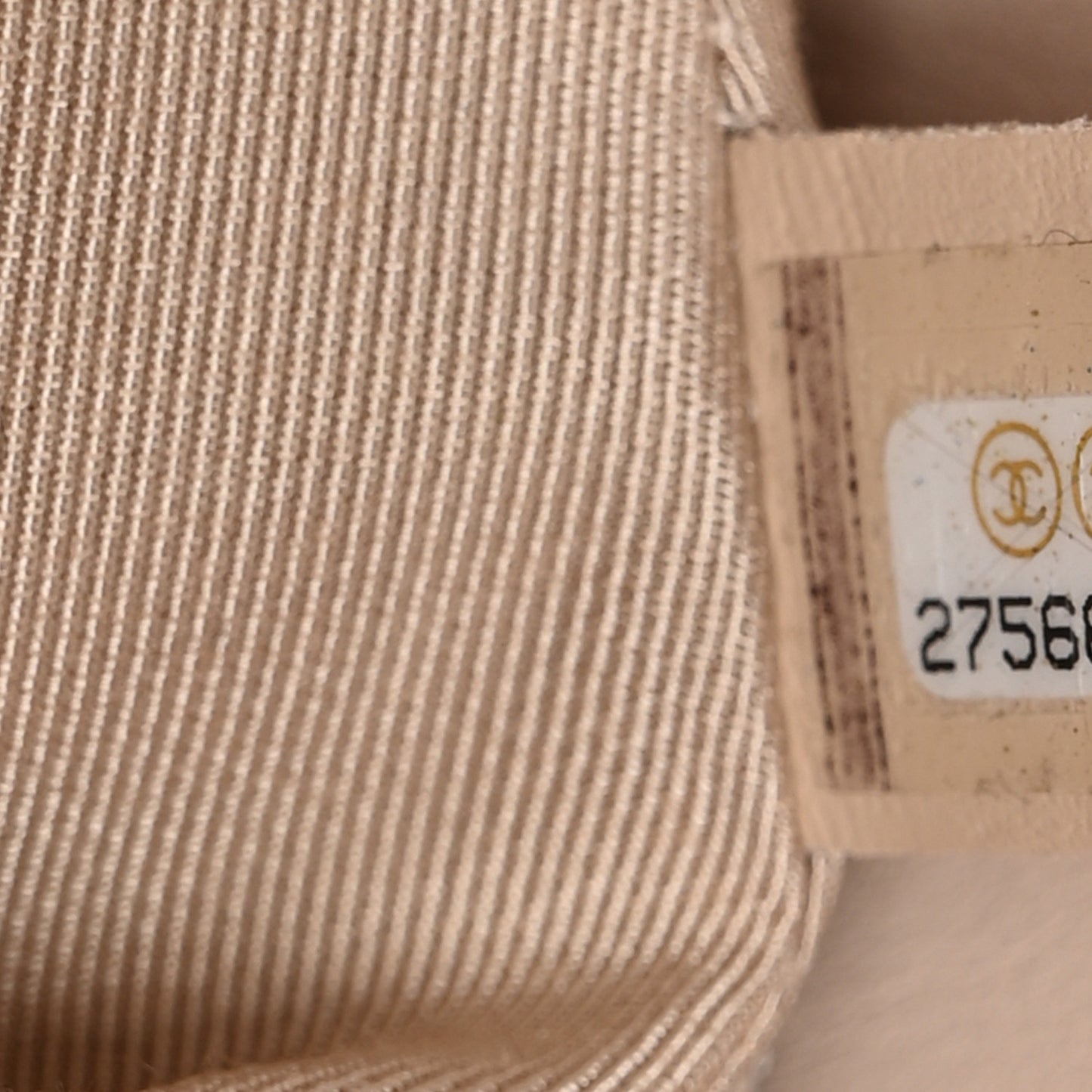 Calfskin Stitched Flap Light Beige