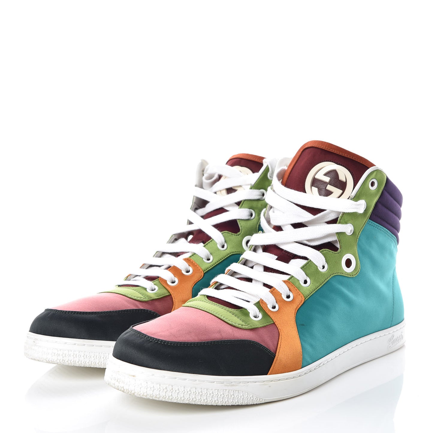Satin Mens High Top Sneakers 11 Multicolor