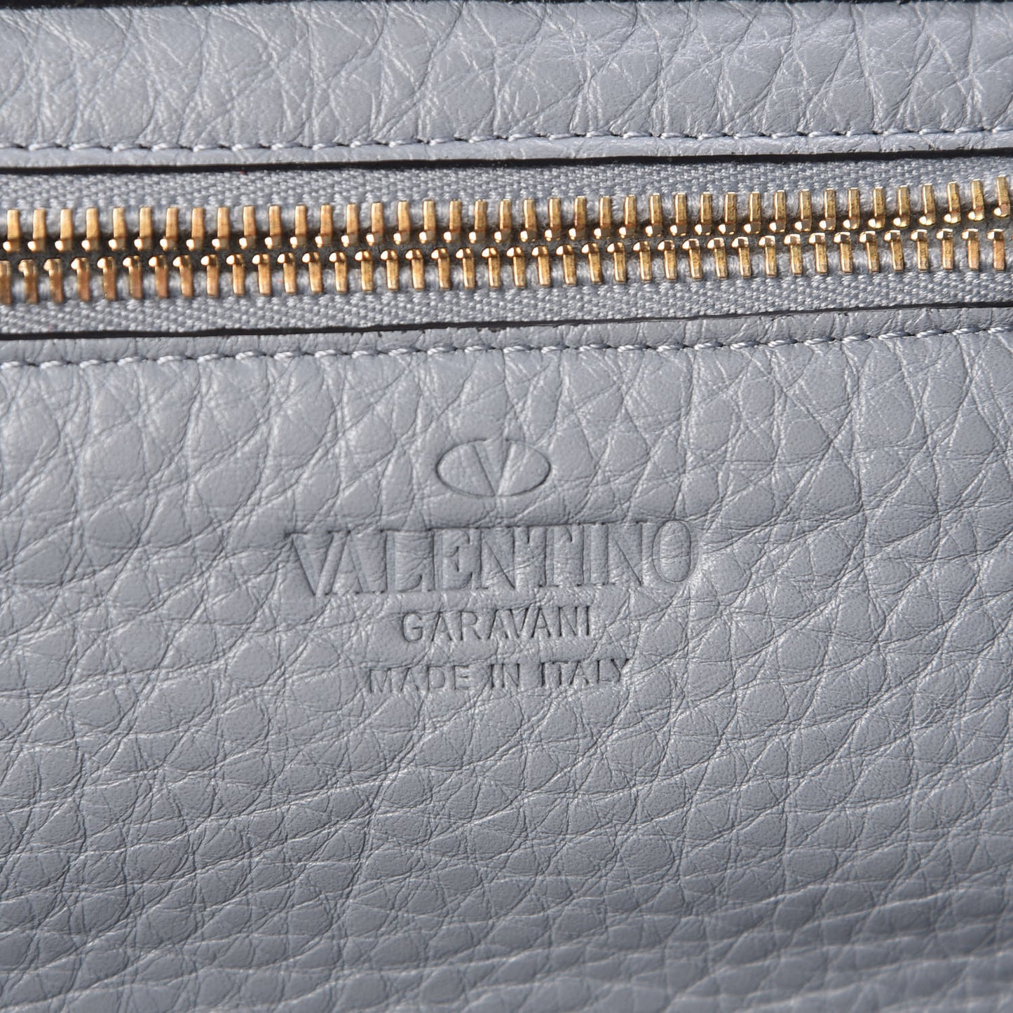 Grained Calfskin Small Rockstud Tote Grey