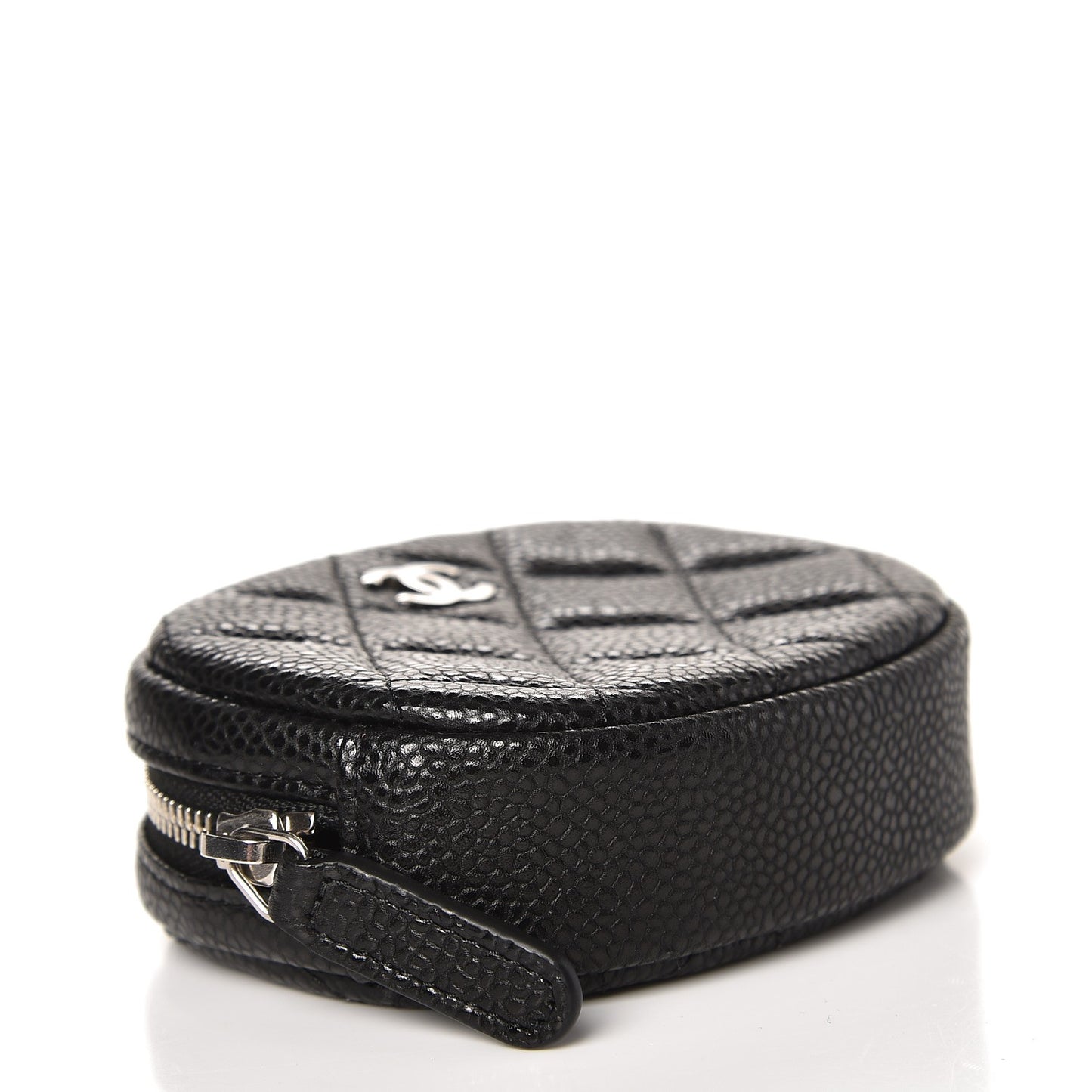 Caviar Quilted Zip Around Classic Coin Purse Black
