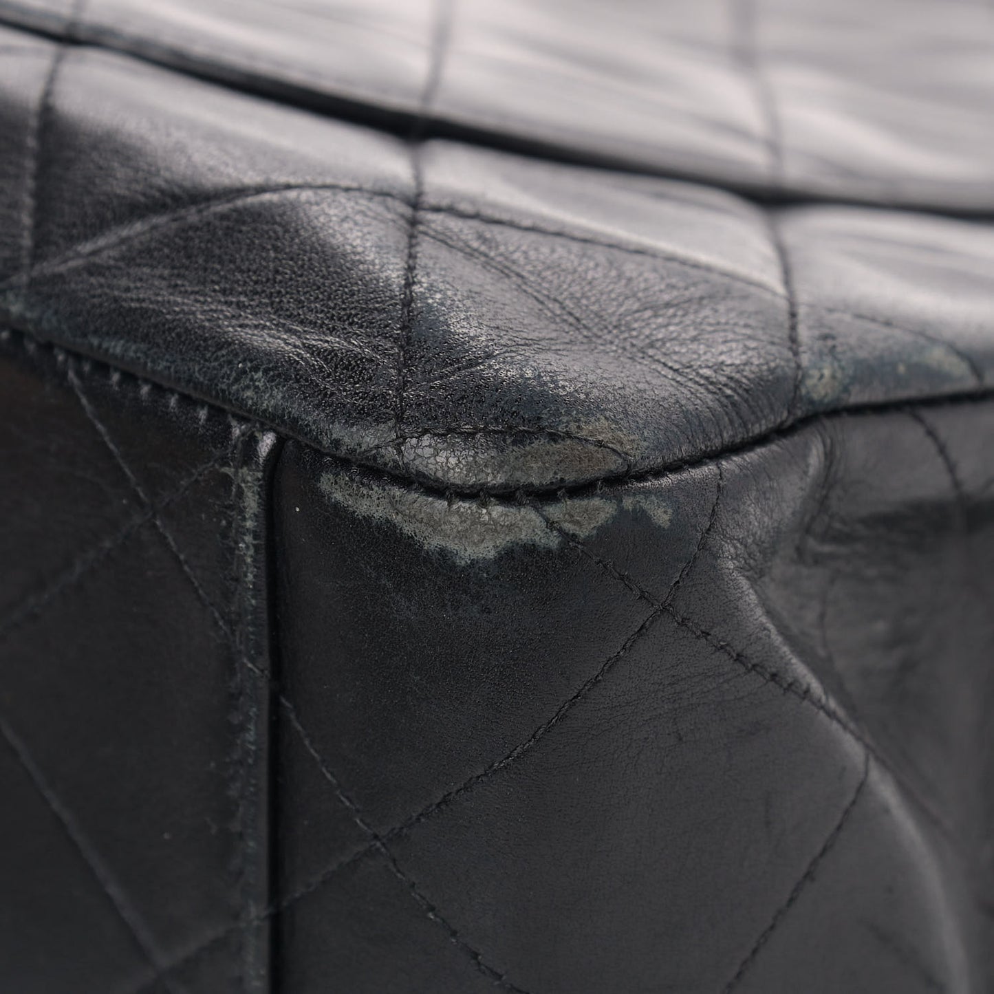 Lambskin Quilted XL Jumbo Single Flap Black