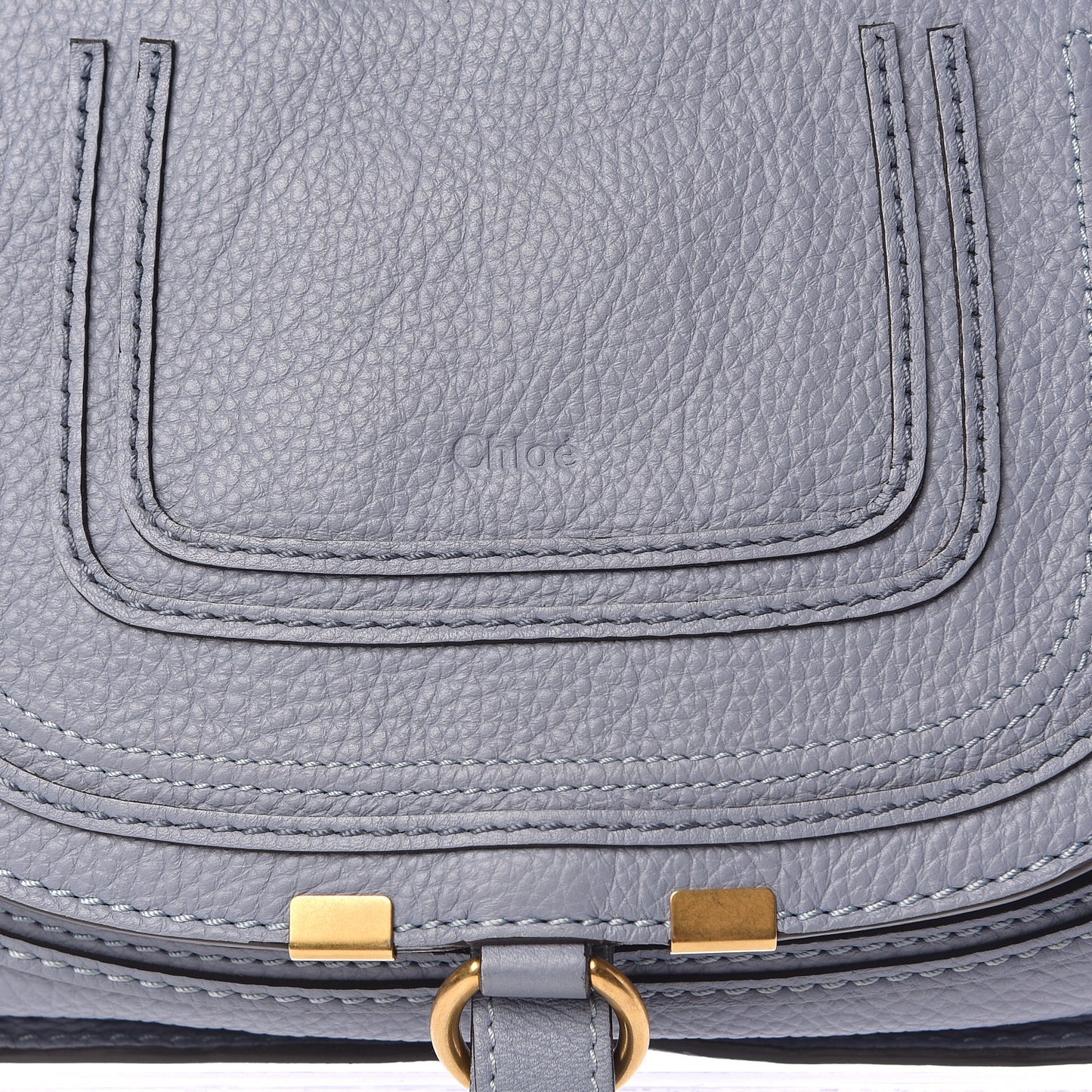 Calfskin Small Marcie Satchel Washed Blue