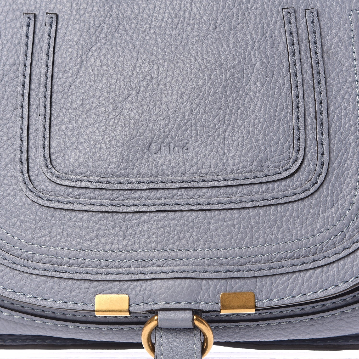 Chloe Calfskin Small Marcie Satchel Washed Blue 12 of 12