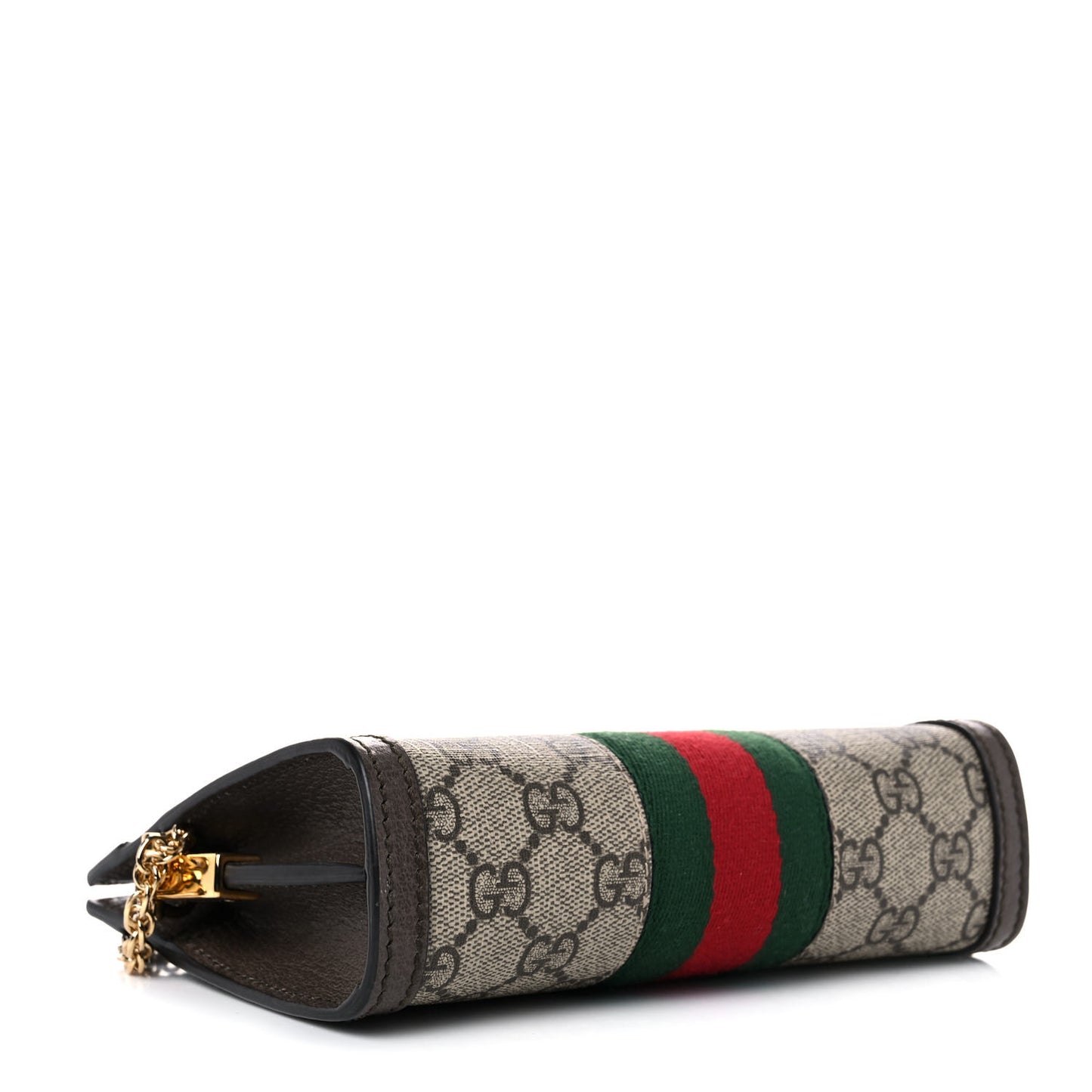 GG Supreme Monogram Textured Dollar Calfskin Web Mini Ophidia Chain Shoulder Bag Beige Ebony New Acero