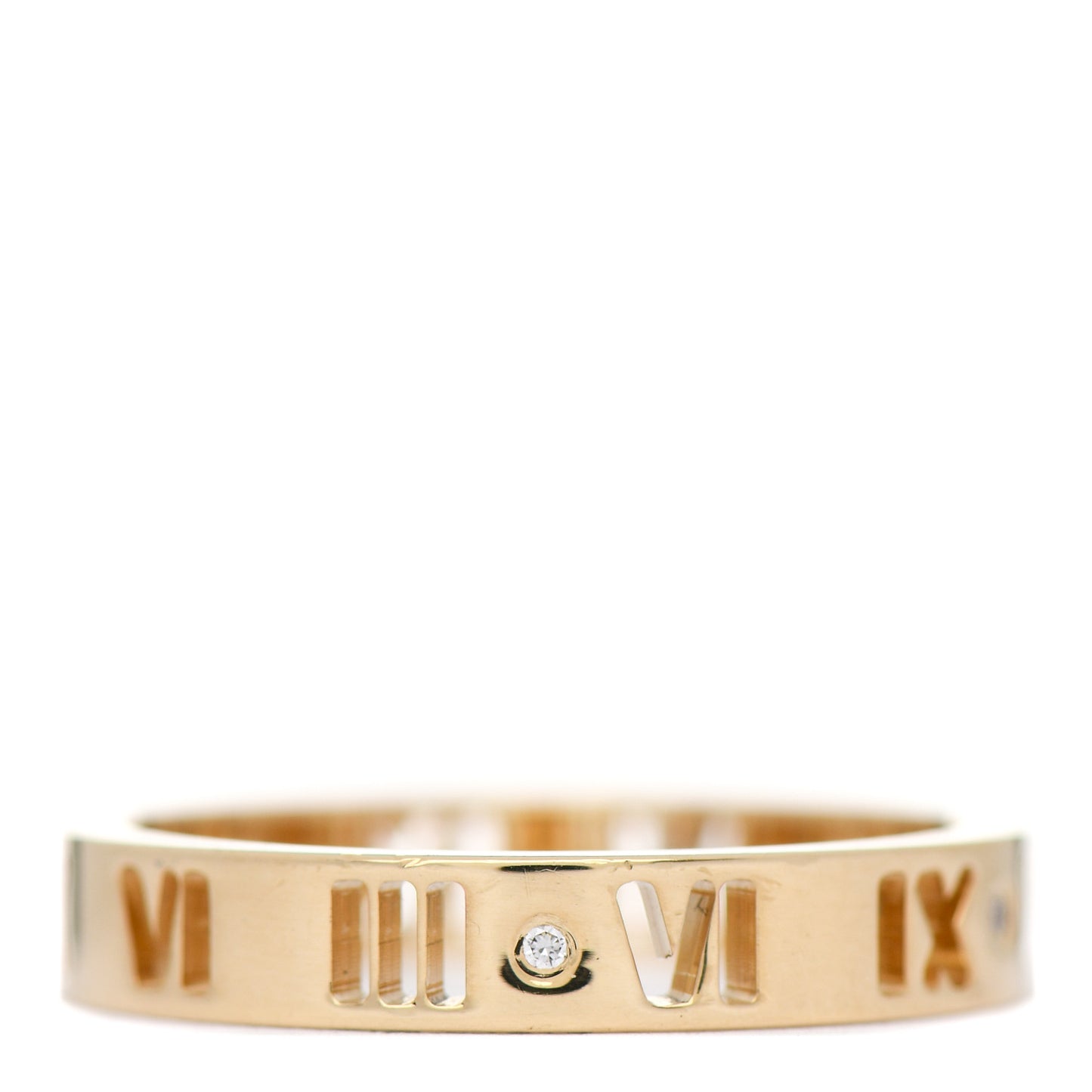 18K Yellow Gold Diamond Atlas Pierced Ring 55 7.25