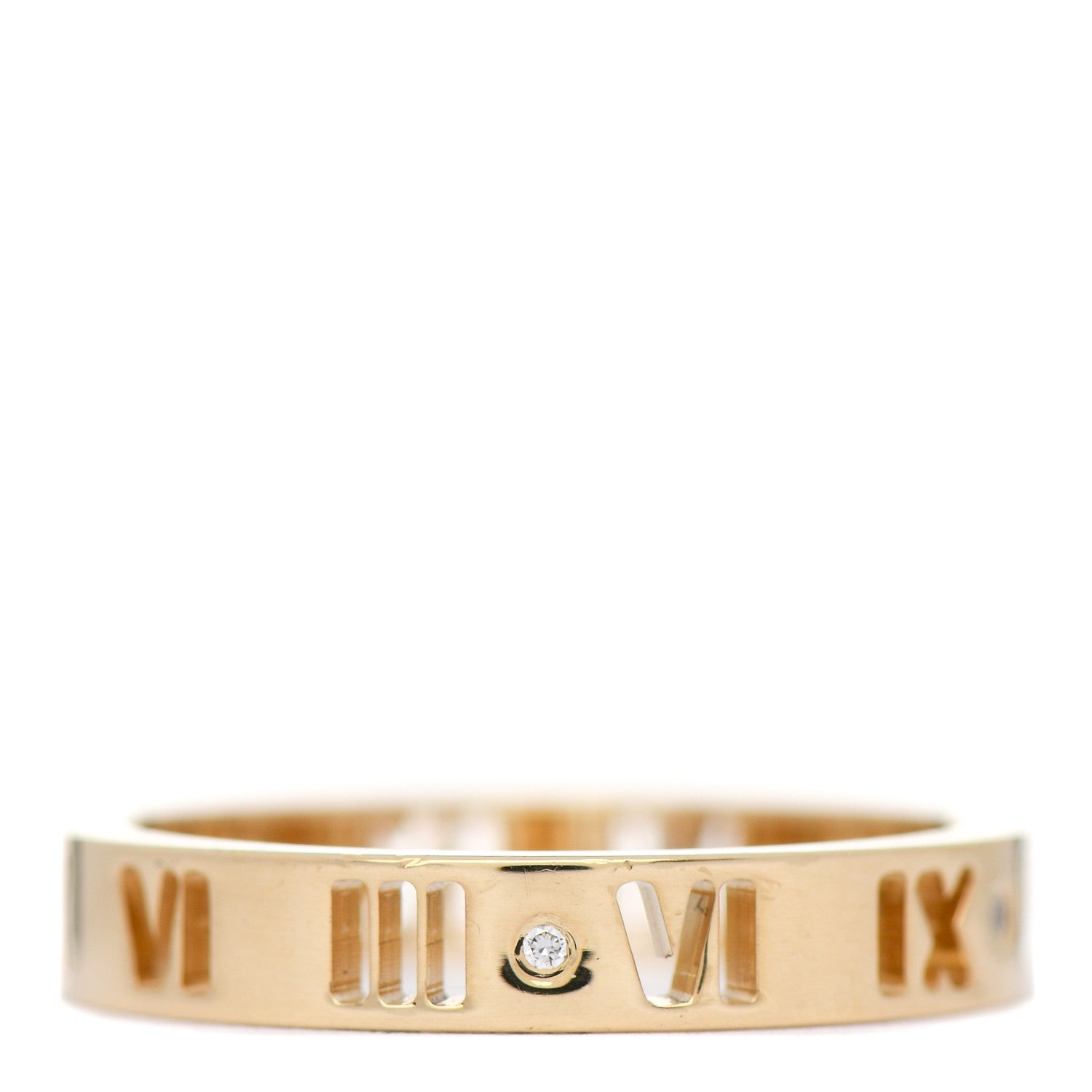 Tiffany 18K Yellow Gold Diamond Atlas Pierced Ring 55 7.25 3 of 5