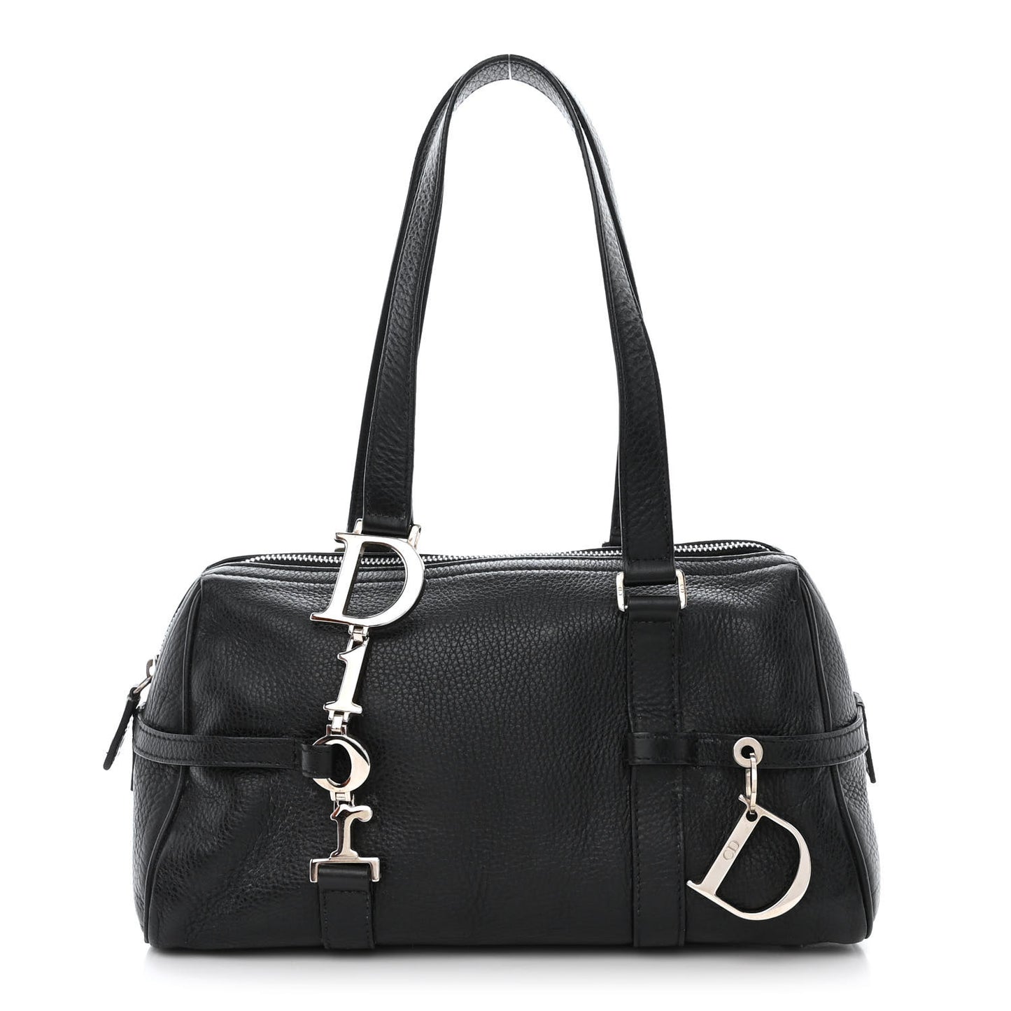 Calfskin Logo Charms Boston Black