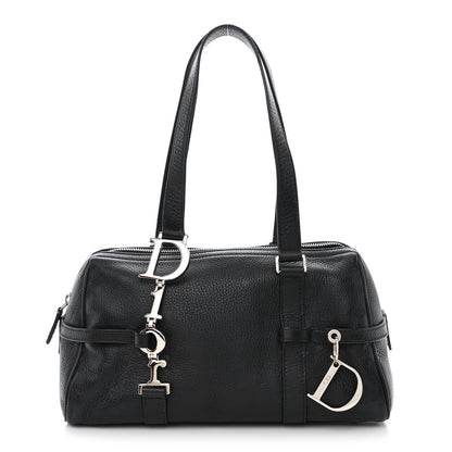 Christian Dior Calfskin Logo Charms Boston Black 1 of 10
