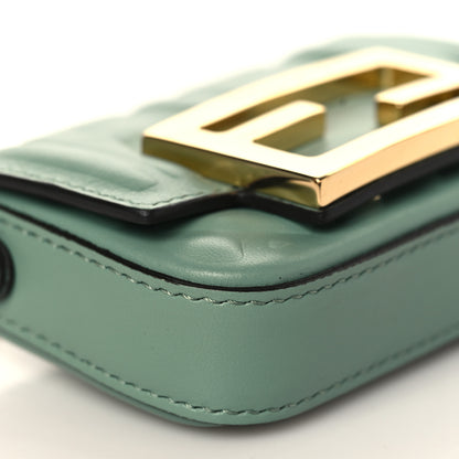Fendi Nappa Matisse FF Embossed Nano Maxi Buckle Baguette Charm Menta 6 of 7