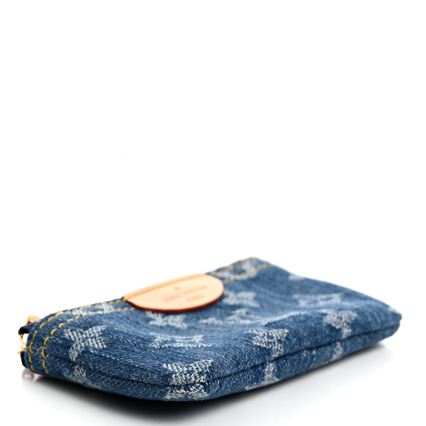 Monogram Denim Key Pouch Denim Blue