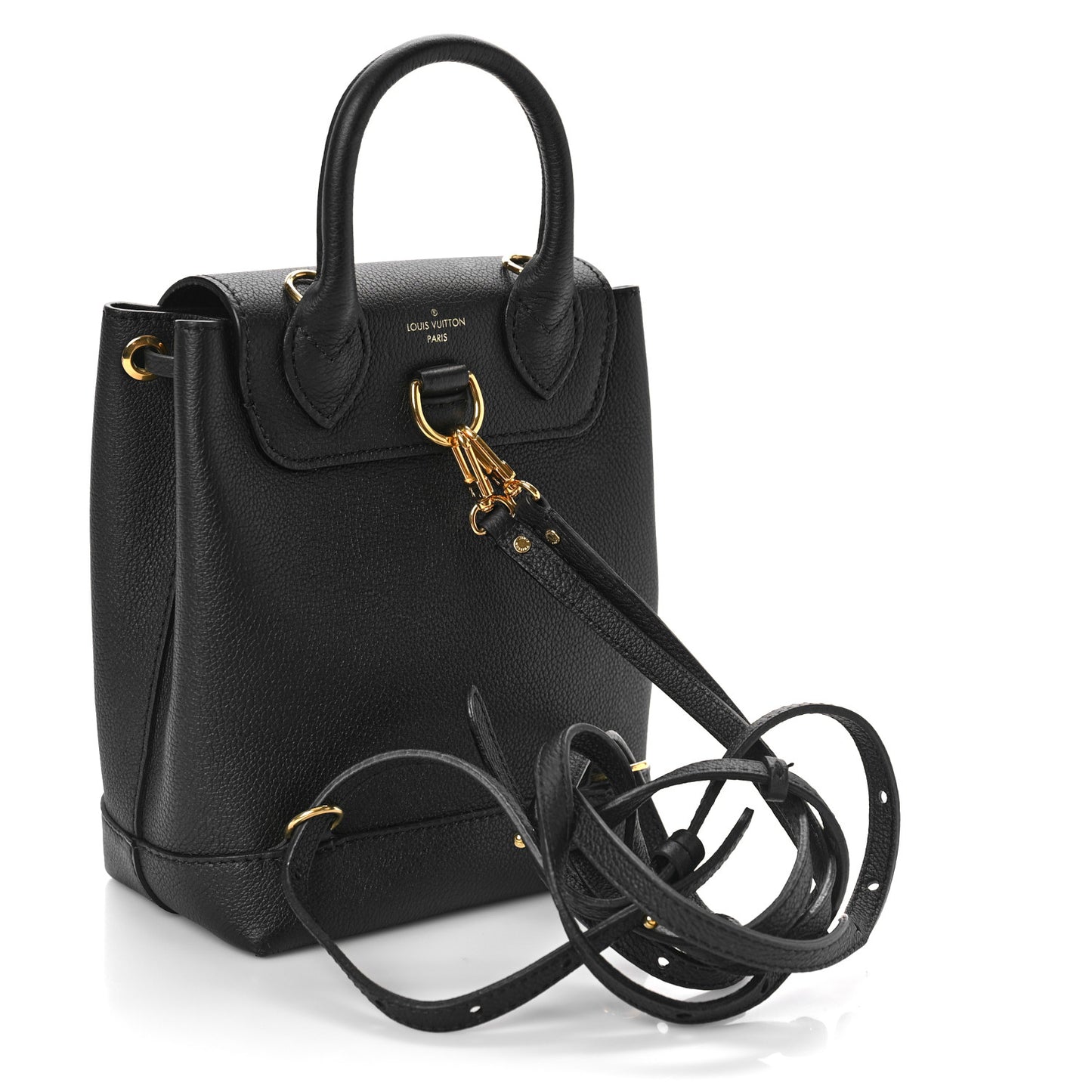 Calfskin Lockme Mini Backpack Black
