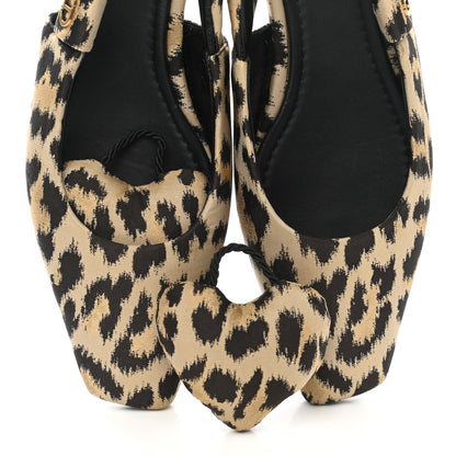 Christian Dior Nylon Leopard Print Mizza Slingback Flat 38 Beige Multicolor 9 of 9