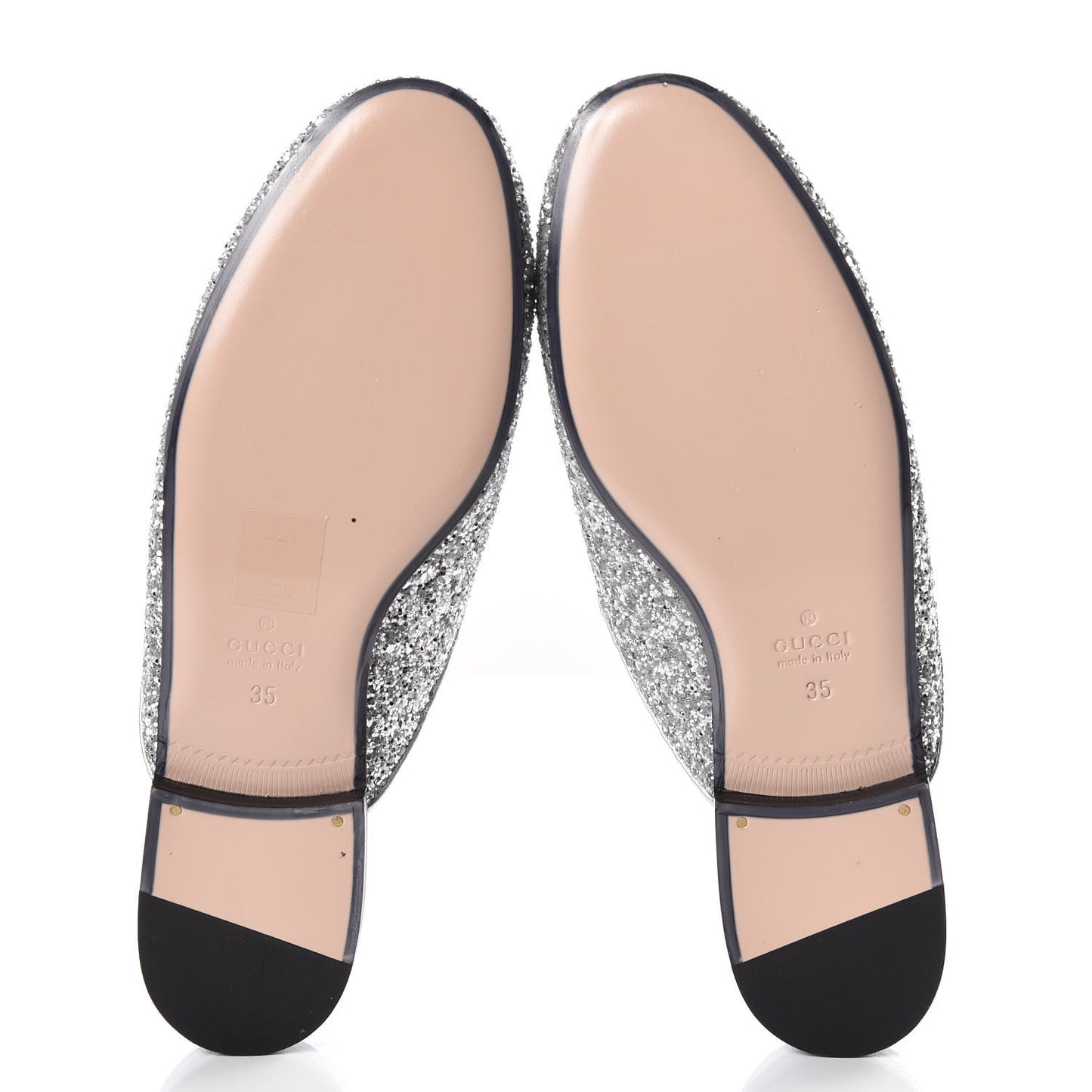 Glitter Womens Princetown Slippers 35 Silver