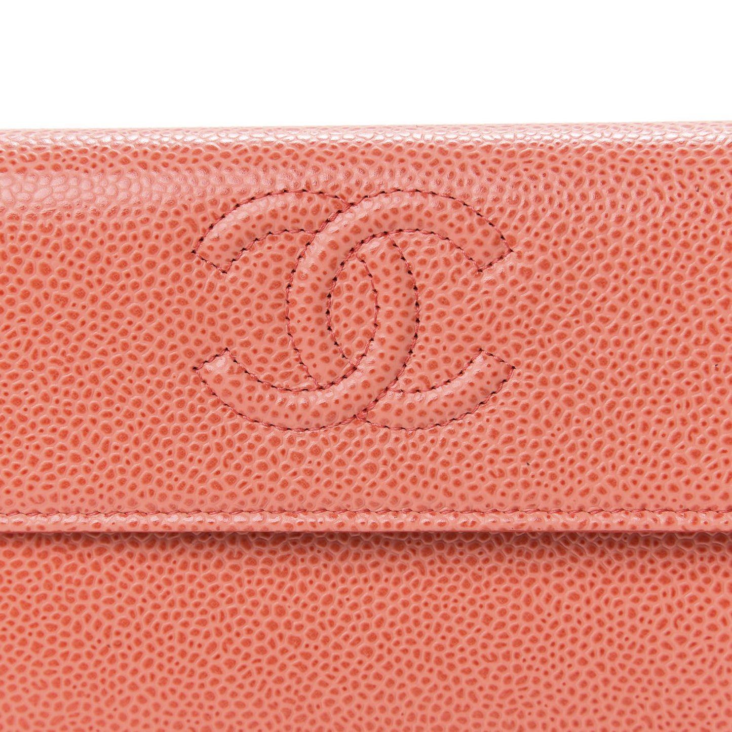 Caviar Timeless CC Large Gusset Flap Wallet Orange