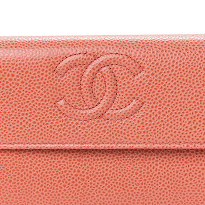 Chanel Caviar Timeless CC Large Gusset Flap Wallet Orange 10 of 11