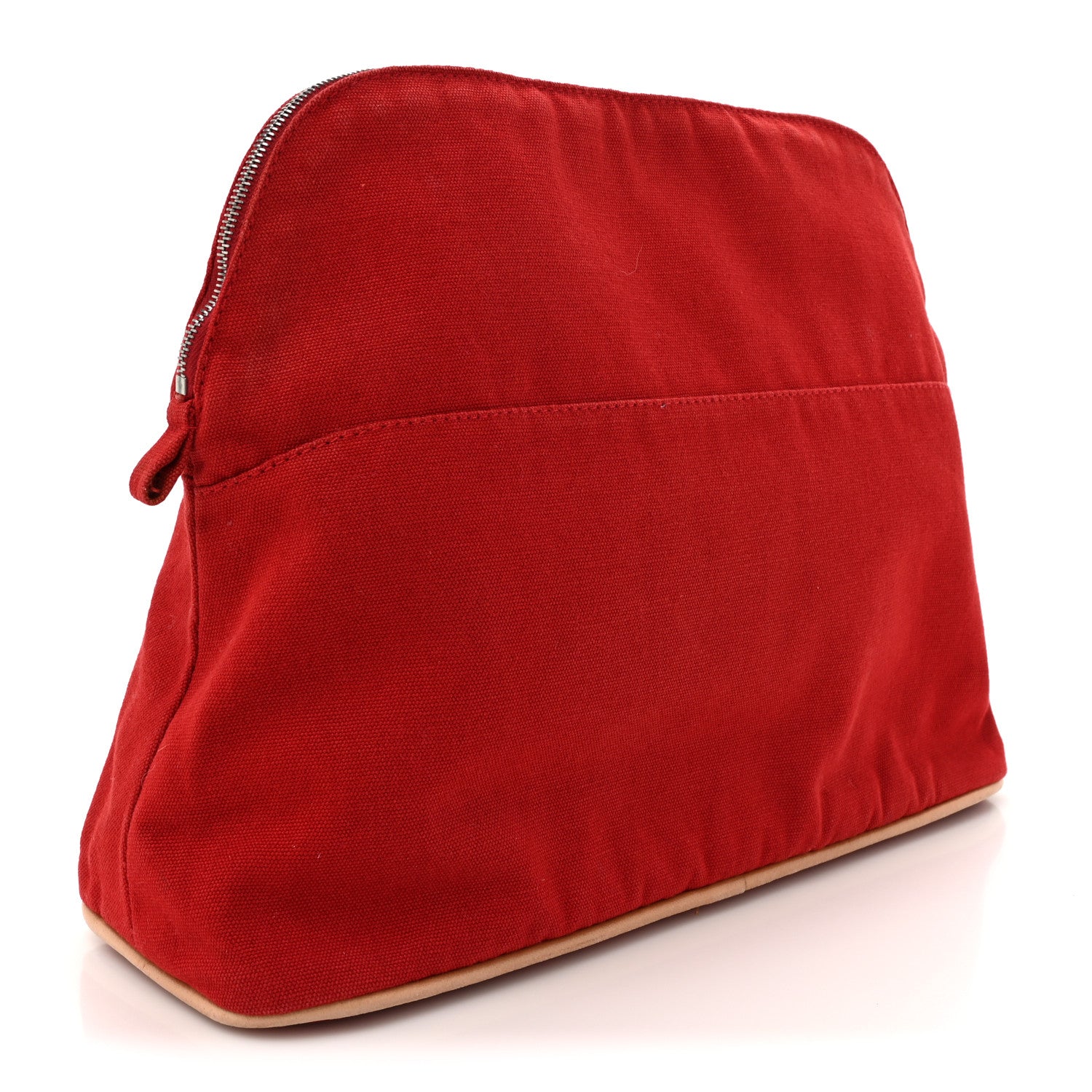 Hermes Cotton Bolide Travel Cosmetic Pouch Rouge 3 of 9