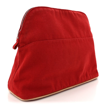 Hermes Cotton Bolide Travel Cosmetic Pouch Rouge 3 of 9