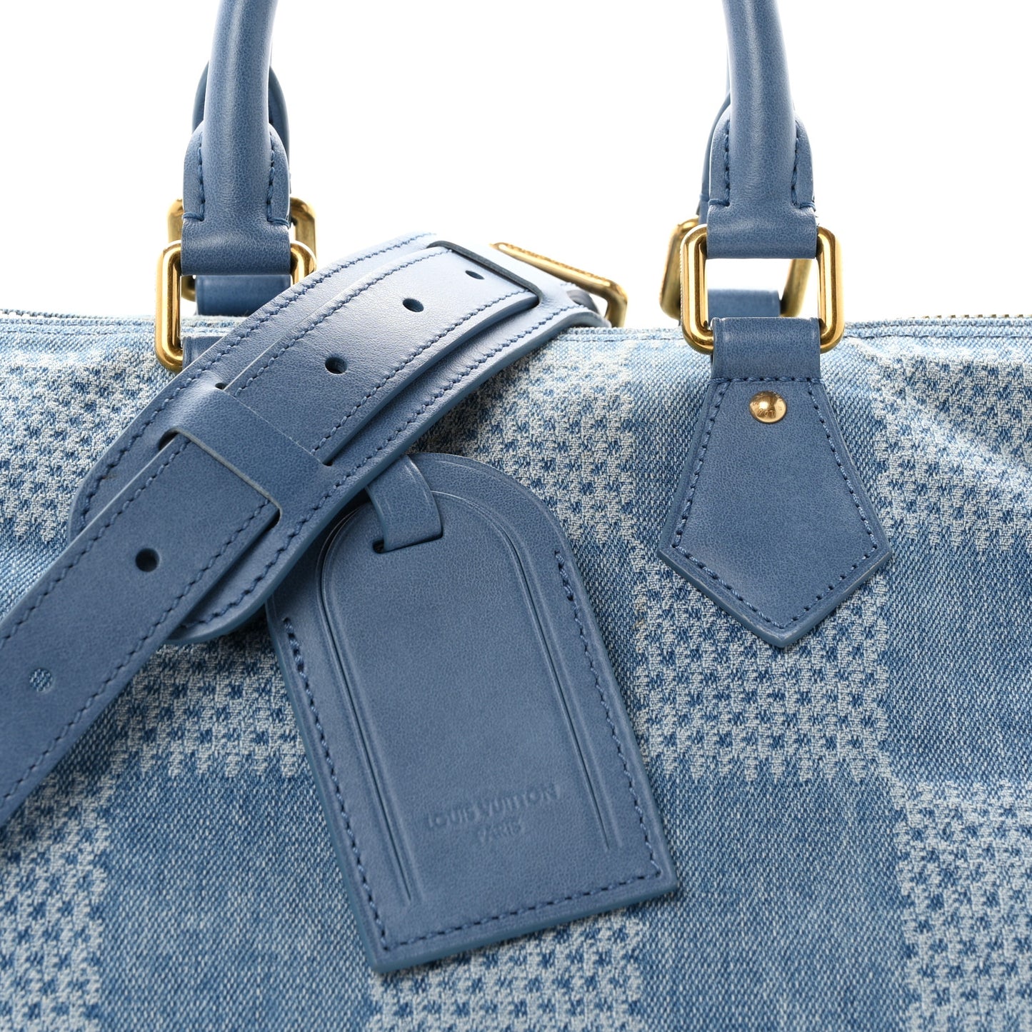 Damier Denim 3D Speedy Bandouliere 30 Denim Blue