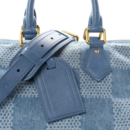 Louis Vuitton Damier Denim 3D Speedy Bandouliere 30 Denim Blue 6 of 8
