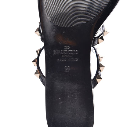 Valentino Garavani PVC Jelly Rockstud Caged Flat Thong Sandals 38 Black 7 of 8