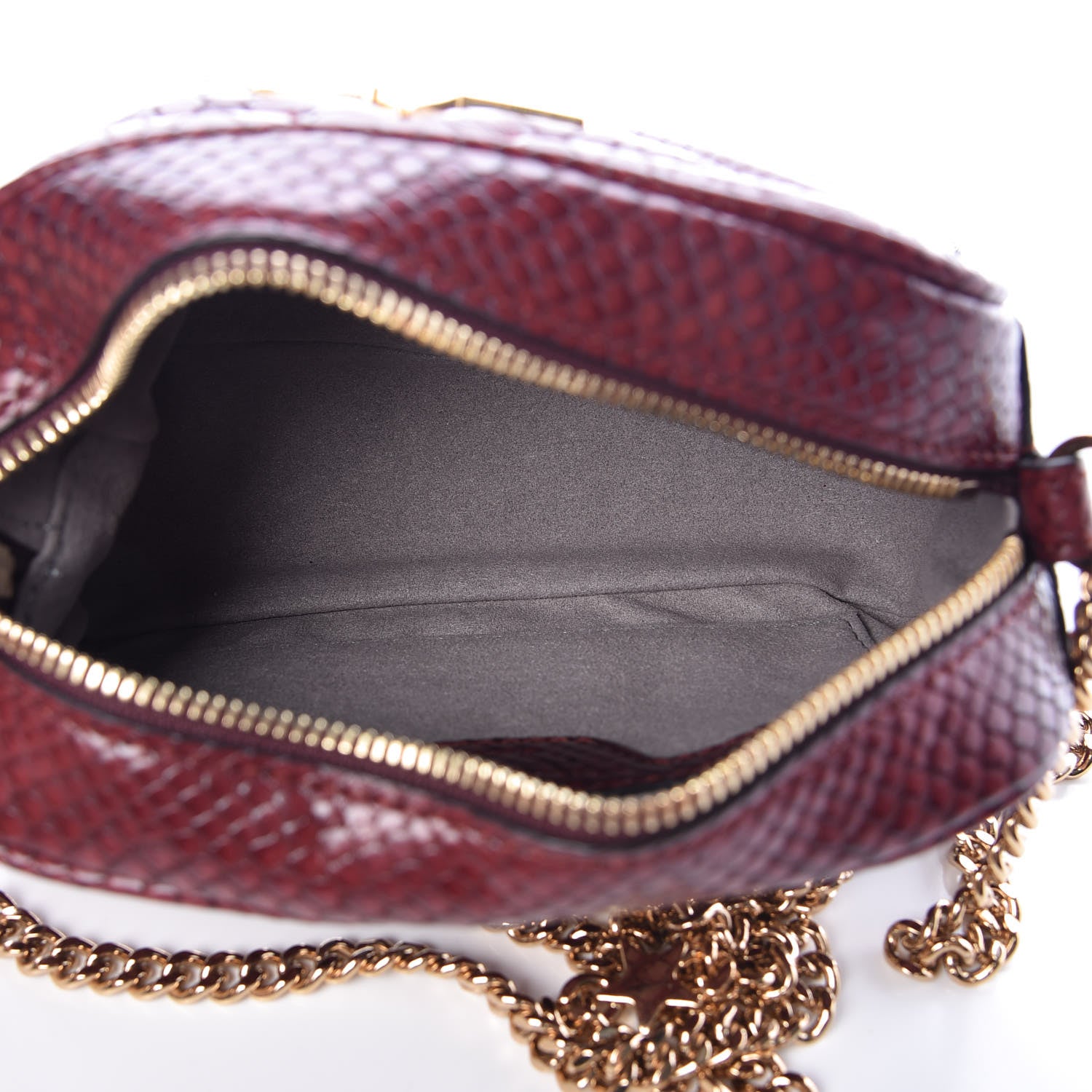 Stella McCartney Snakeskin Effect Small Star Patch Shoulder Bag Burgundy 5 of 7