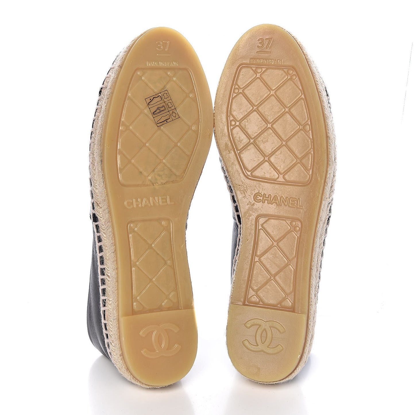 Lambskin CC Espadrilles 37 Black