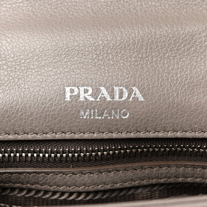 Prada Glace Calfskin Impunture Diagramme Sound Flap Chain Crossbody Bag Argilla 6 of 13