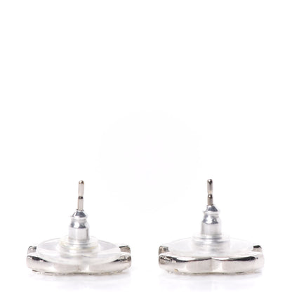 Chanel Crystal Timeless CC Earrings Silver 3 of 5