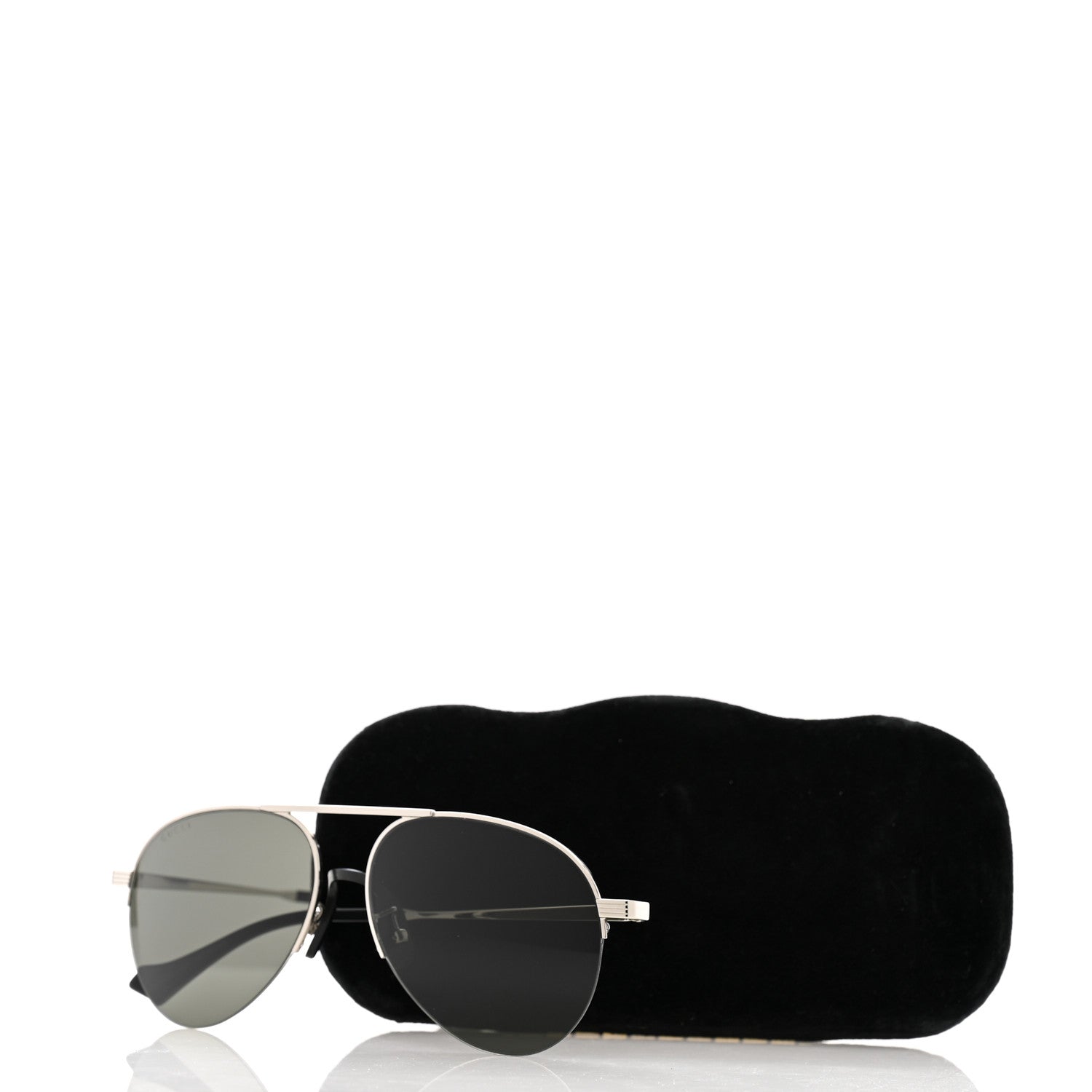Gucci Aviator Sunglasses GG0742S Silver Black 8 of 8