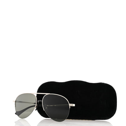 Gucci Aviator Sunglasses GG0742S Silver Black 8 of 8