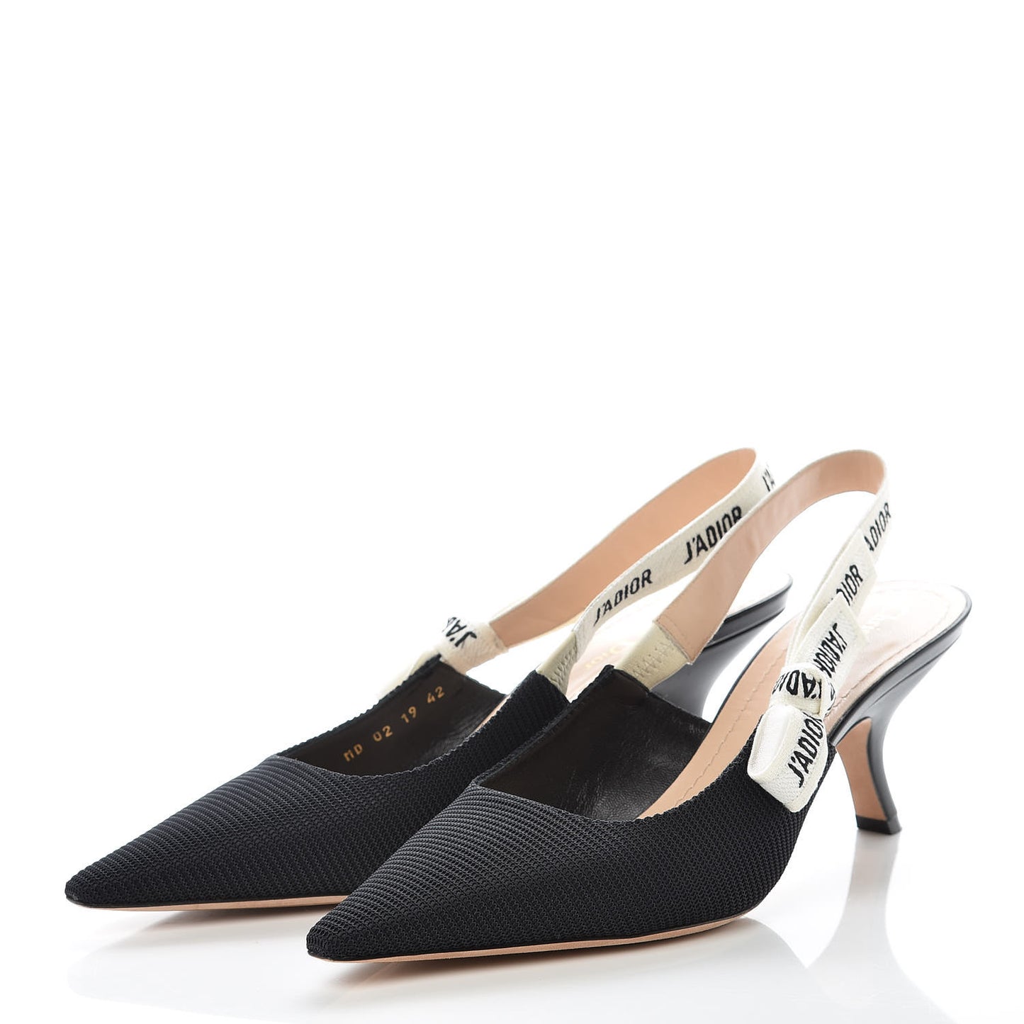 Technical Canvas Ribbon J Adior Slingback 65mm Pumps 42 Black