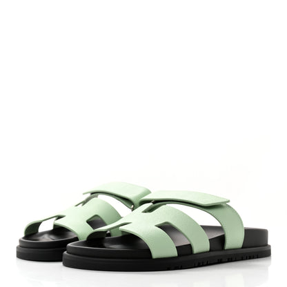 Hermes Epsom Womens Chypre Sandals 38 Vert Jade 3 of 8