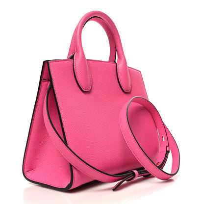Salvatore Ferragamo Hammered Calfskin Small The Studio Box Bag Hot Pink 3 of 11
