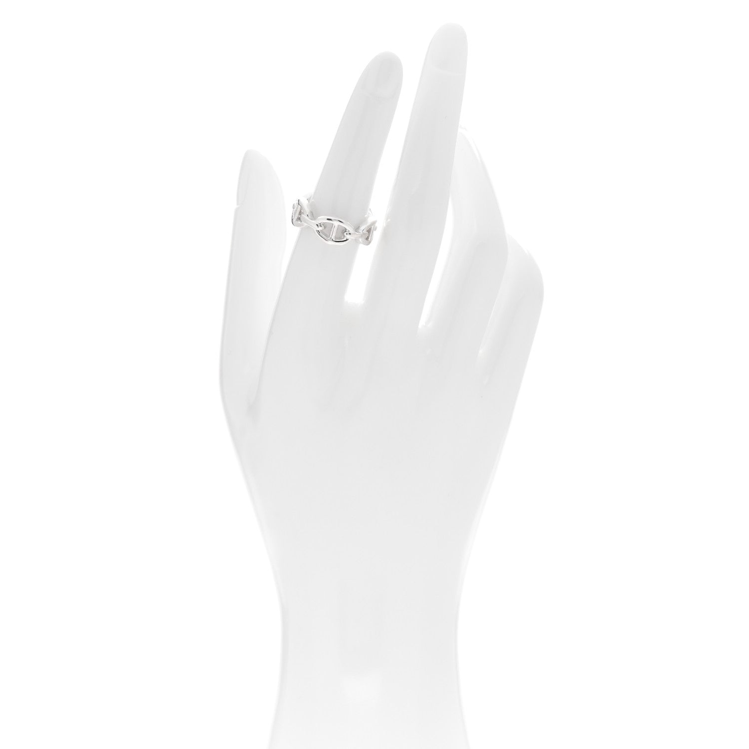 Hermes Sterling Silver PM Chaine d'Ancre Enchainee Band Ring 52 6 2 of 6