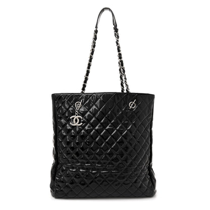 Chanel Patent Quilted Large Shopping Tote Black 1 of 18