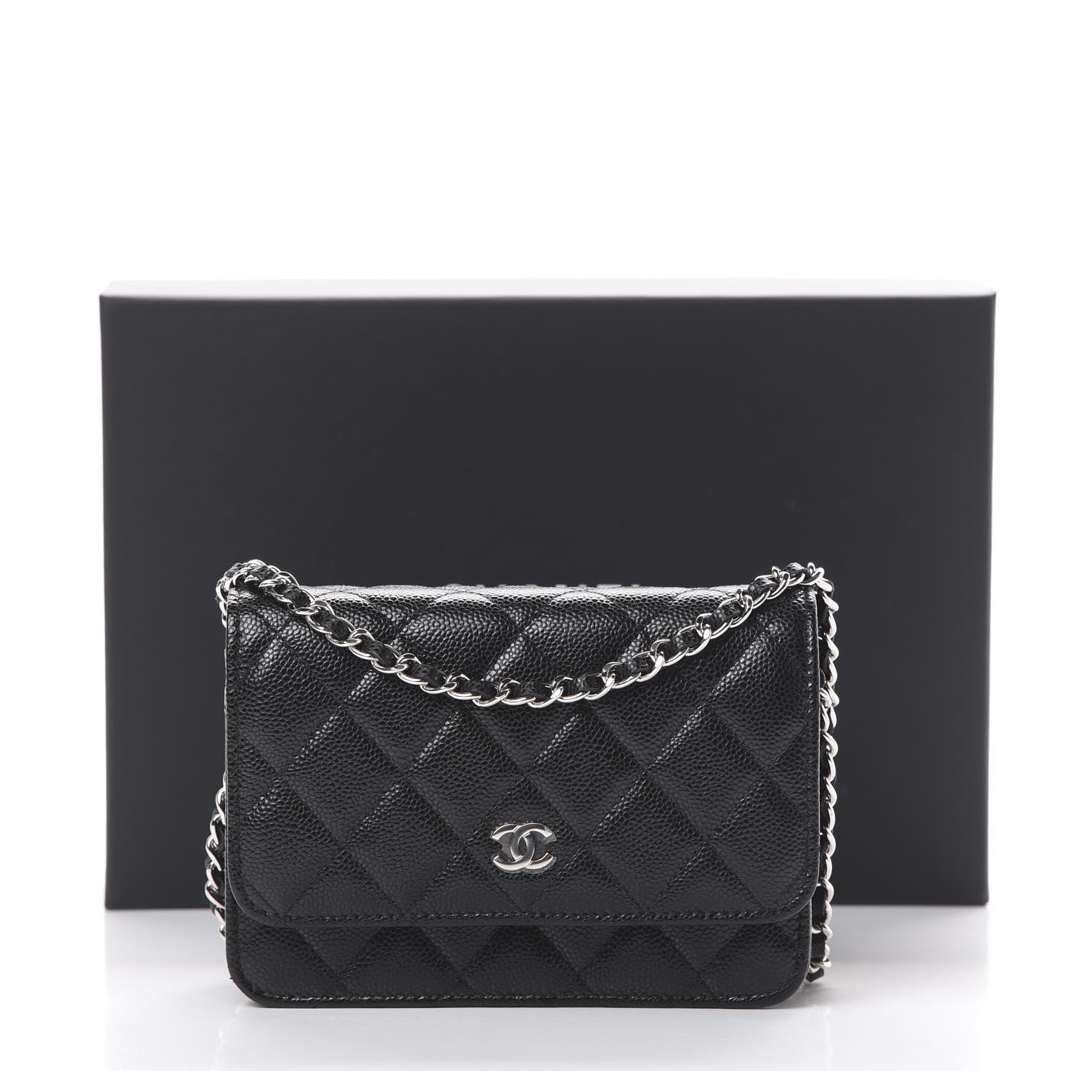 Chanel Caviar Quilted Mini Wallet On Chain WOC Black 10 of 10