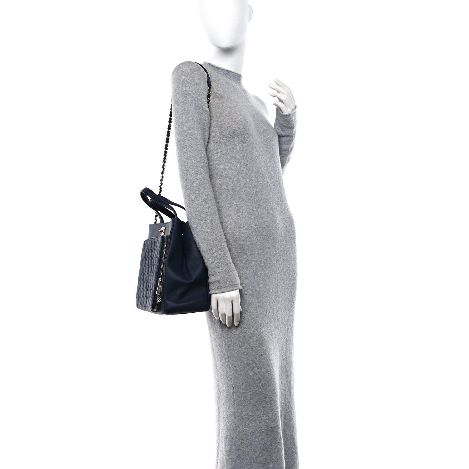Chanel Caviar Quilted Large Business Affinity Shopping Bag Navy 2 of 10