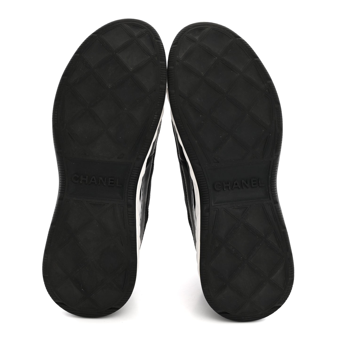 Velvet Calfskin Mixed Fibers CC Sneakers 40 Black