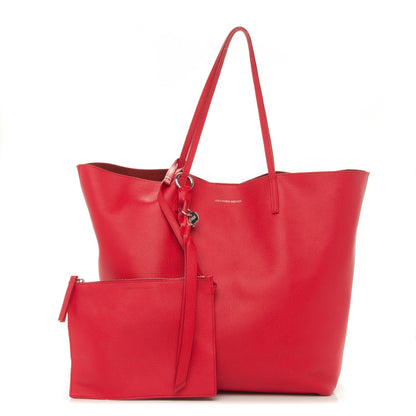 Alexander McQueen Grained Calfskin Skull Open Shopper Tote Red 1 of 12
