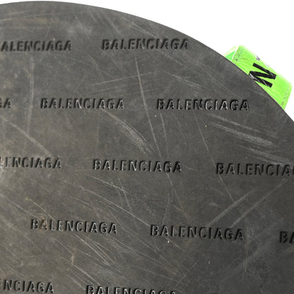 Balenciaga Calfskin Allover Logo Flat Sandals 41 Fluo Green Black 8 of 12