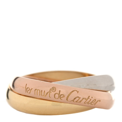 Cartier 18K Pink Yellow White Gold Classic Les Must De Cartier Trinity Ring 53 6.25 1 of 4