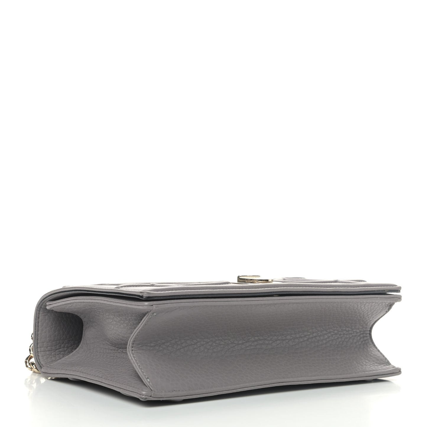 Grained Calfskin Medium Diorama Flap Bag Grey