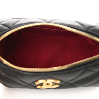 Chanel Lambskin Pearl Quilted CC Mini Bowling Bag Black 5 of 11