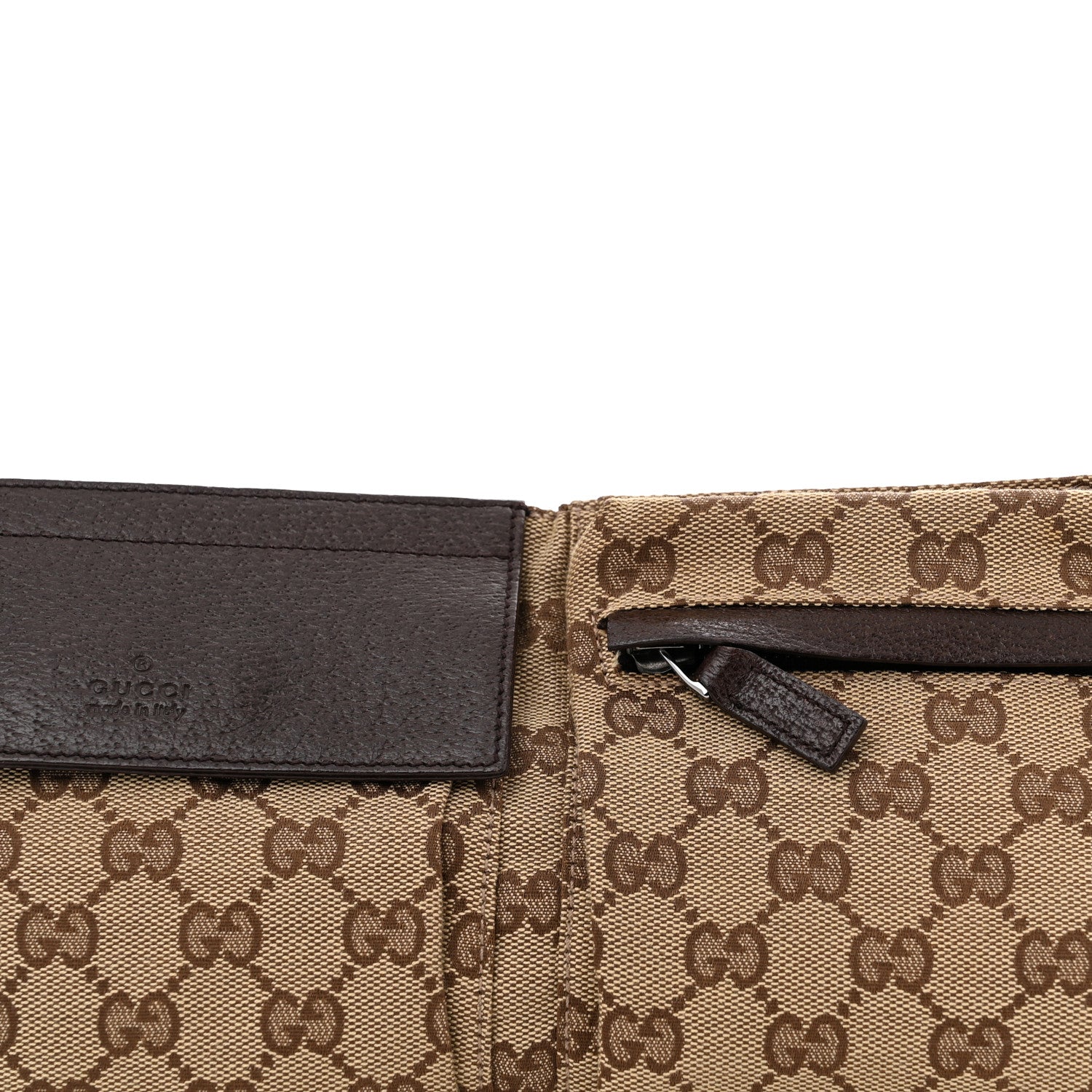 Gucci GG Monogram Double Pocket Belt Bag Dark Brown 8 of 13
