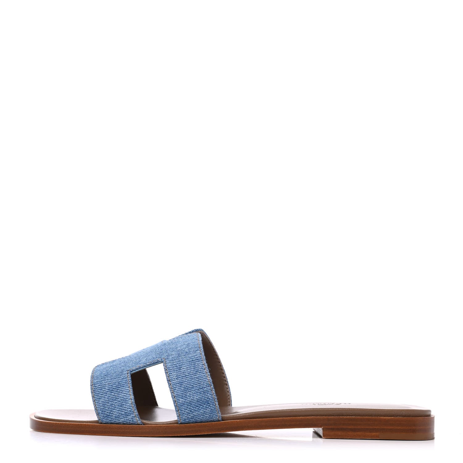 Hermes Denim Canvas Oran Sandals 37 Bleu Clair 1 of 9